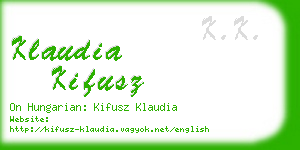 klaudia kifusz business card